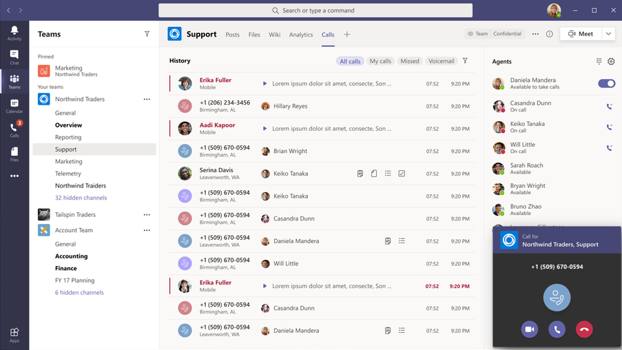 New Microsoft Teams calling experience